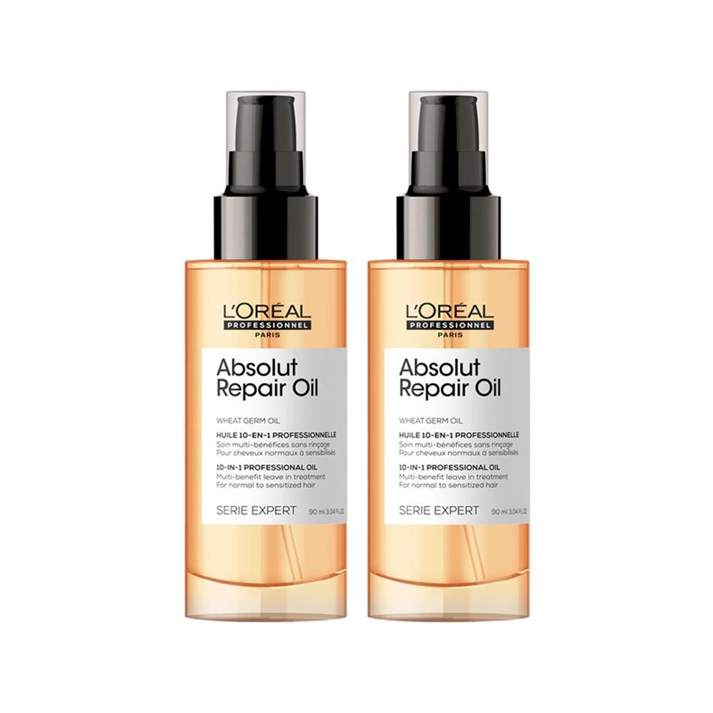 Kit L'Oréal Professionnel Serie Expert Absolut Repair Gold Quinoa - Óleo Capilar Protein 10 in 1 90ml - 2 Unidades - Beauty