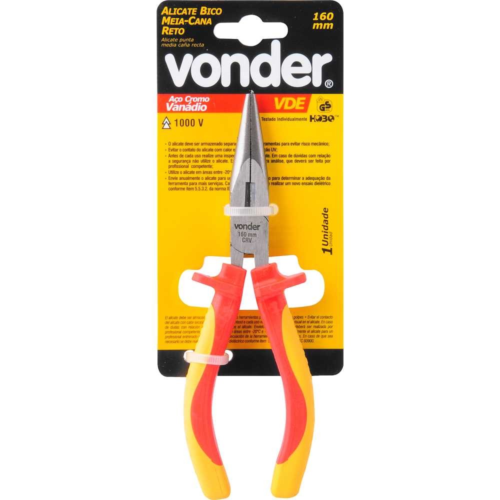 Alicate Bico Meia Cana 160 mm Isolação Até 1.000 V Vonder em Oferta na Shopee