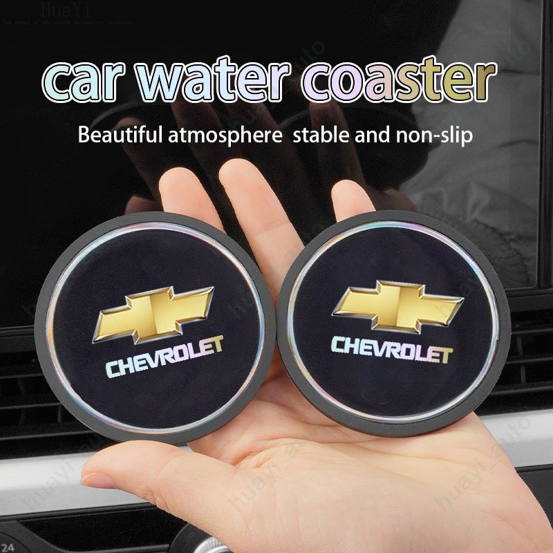 Porta-Copos De Água Reflexiva Colorida De Silicone A Laser Para Carro Chevrolet Onix Aveo Captiva Groove Tracker Cavalie