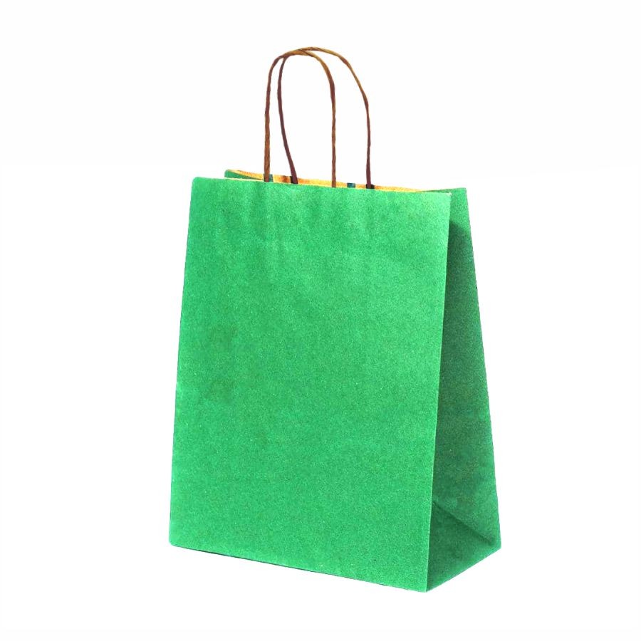 Sacola de Papel - 9,5x7,5x14,5cm - Kratf Natural Verde Limão - Ref. 5033 - 10 unidades - WMA - Rizzo em Oferta na Shopee