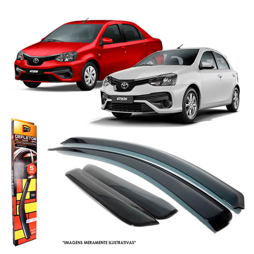 Calha de Chuva Toyota Etios Hatch Sedan 2012 até 2021 4 Portas TG Poli - 27005 em Oferta na Shopee