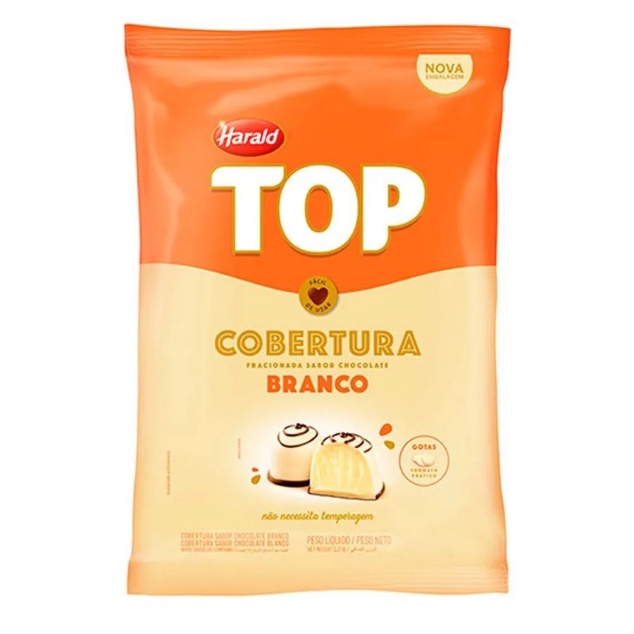 Cobertura em Gotas Choc Branco - Top - 1,01kg - Harald - 01 unidade - Rizzo em Oferta na Shopee