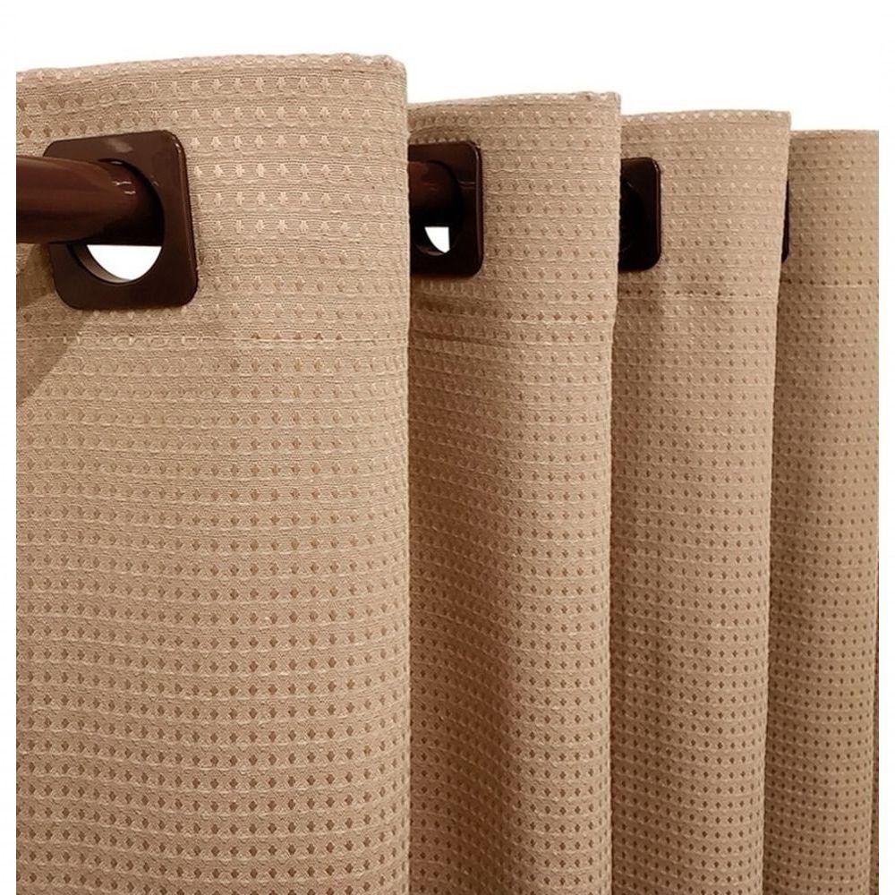 Cortina 2,40x1,30 Sala Quarto Cozinha Tecido Piquet Cor:bege em Oferta na Shopee