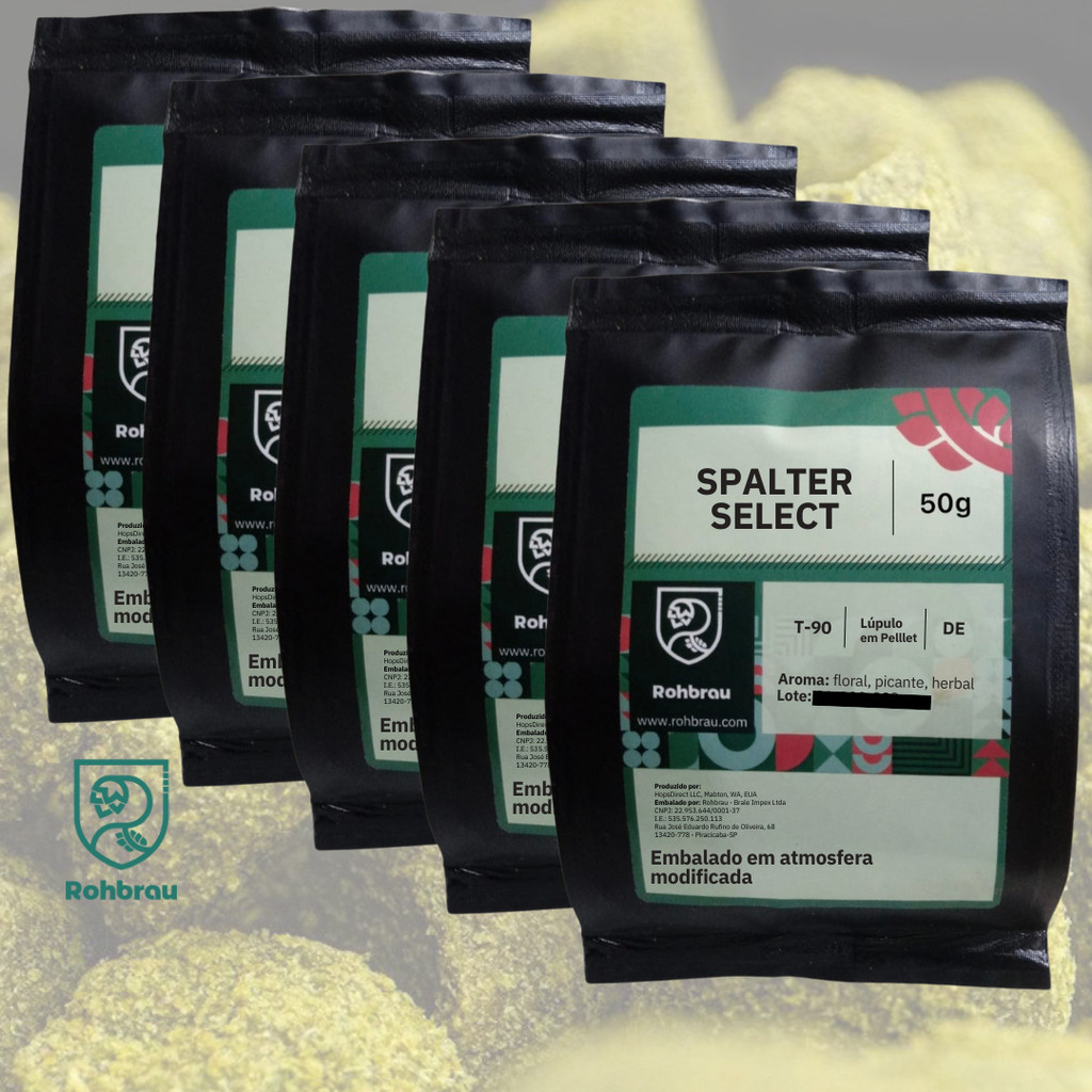 Lúpulo Hallertau Spalter Select em Pellet T90 - 250g Emb. Atmosfera Modificada