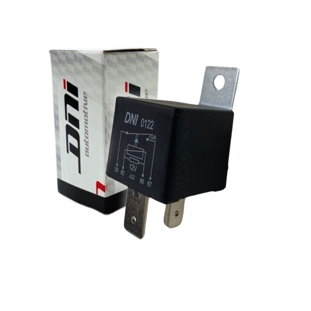 Rele Auxiliar Universal 12V 70a 4 Terminais Com Suporte DNI0122 em Oferta na Shopee