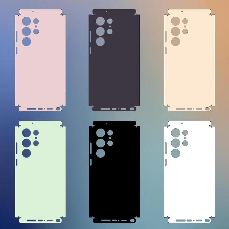 Pele Lisa De Cores Vivas Para Samsung Galaxy S24 S23 S22 S25 S26 Ultra A52 A52S A54 A55 A56 5G Protetor Traseiro Com Fil