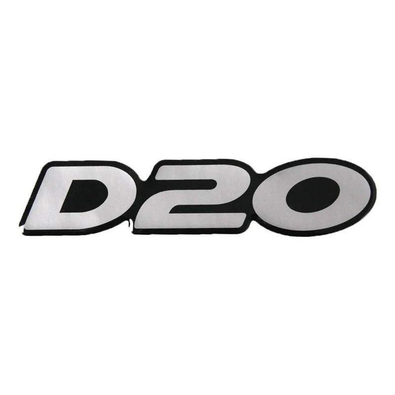 Par de Emblemas Chevrolet D20 Cinza Vinil Importado