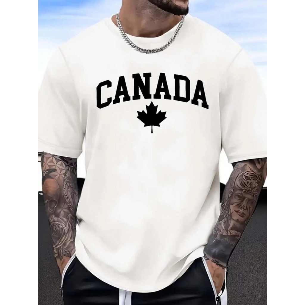 Camiseta CANADA manga curta gola redonda algodão fio 30.1 Lançamento