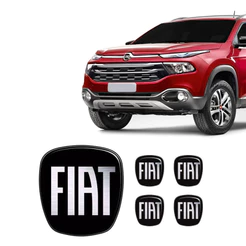 Emblemas Fiat Toro Black Adesivo Dianteiro Calotas 2016/2021