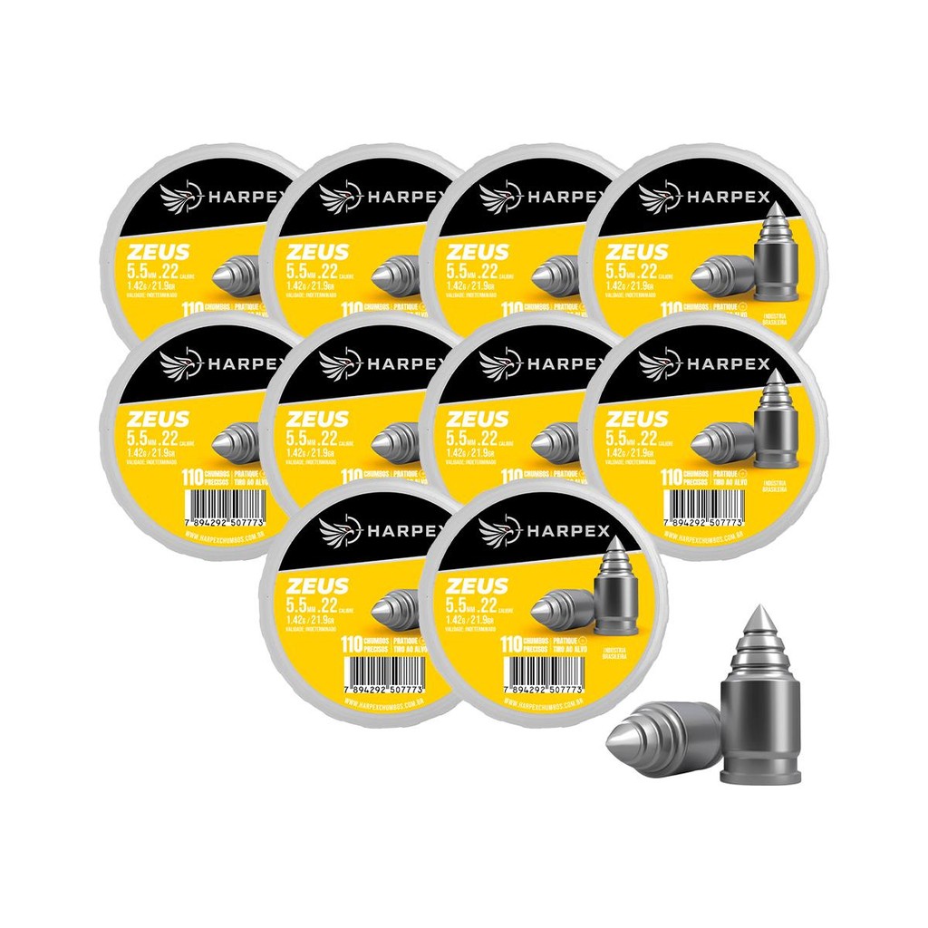 Kit 10 Chumbinhos Zeus 5.5mm 110 un/cd - Harpex em Oferta na Shopee