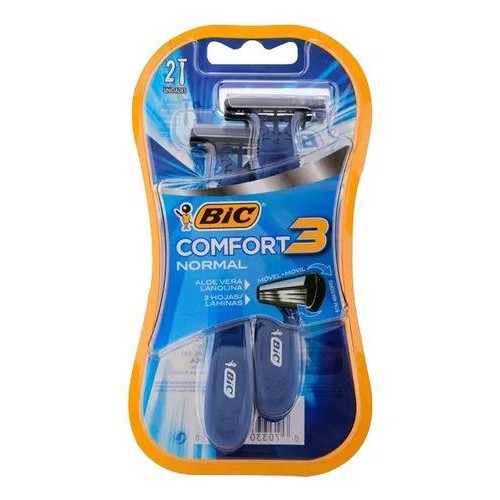 Aparelho De Barbear Bic Comfort3 Azul 2un - Beauty