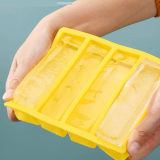 Forma Silicone 4 Cavidades Gelo Vermelho Ou Preto Retangular 17x14CM Multicolorido De Dese...