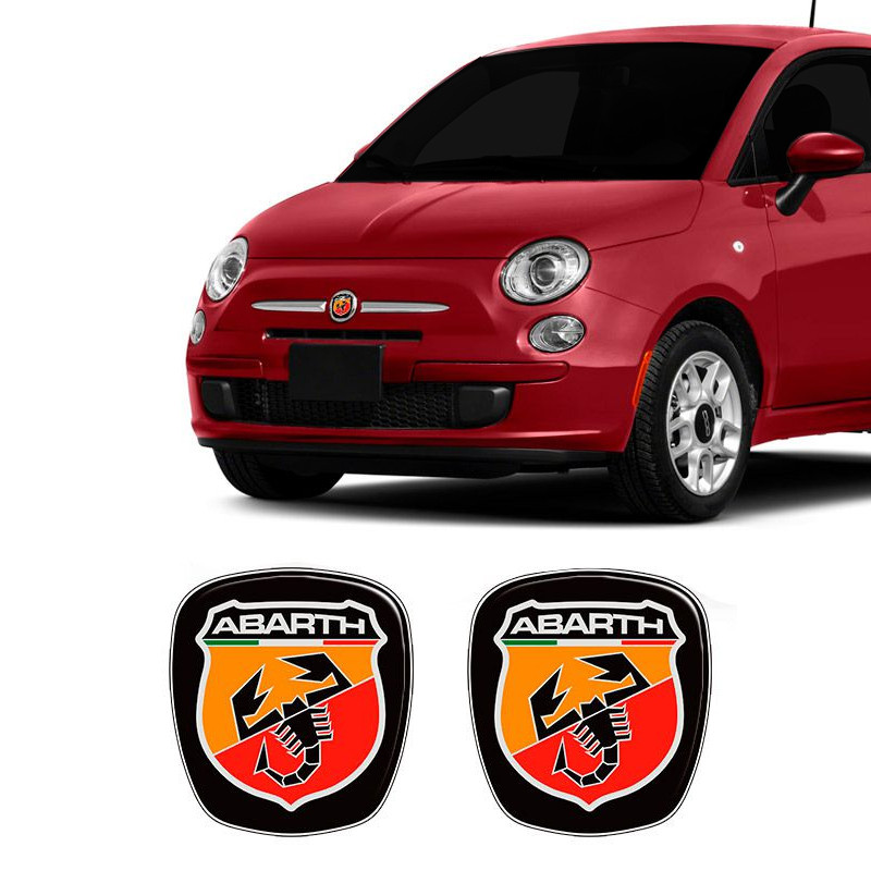 Kit 2 Adesivos Emblemas Fiat 500 Abarth 2009 Ate 2017