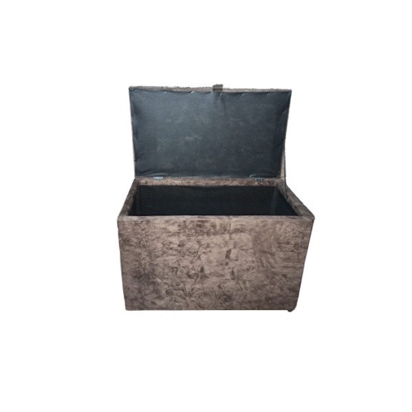 Puff Bau Retangular Organizador De Objetos Suede Marrom