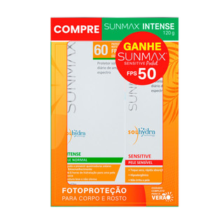 Kit Protetor Solar Sunmax Intense FPS 60 120g e Ganhe Sunmax Sensitive Pocket FPS 50 25ml em Oferta na Shopee
