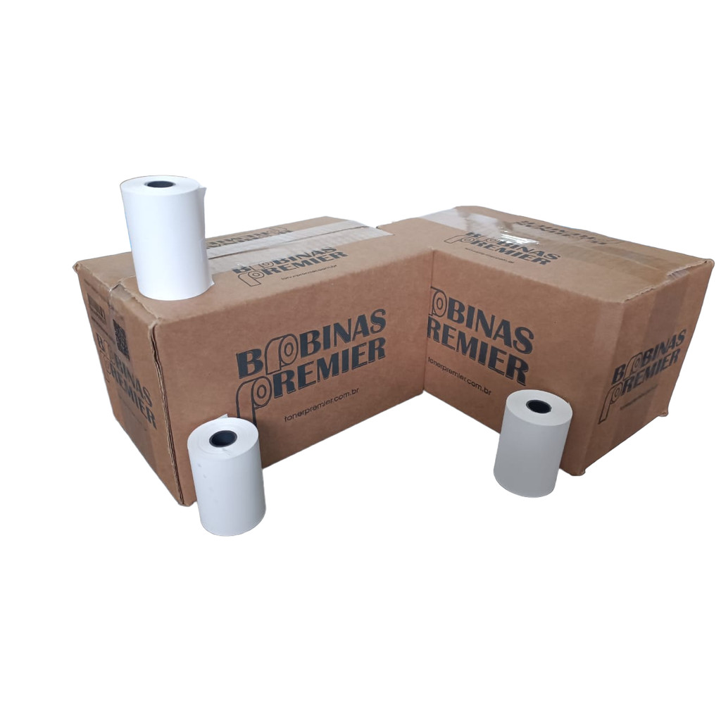 60 Rolos Bobina Térmica 57x22 P/ Relógio Ponto Maquininha