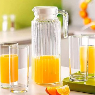 Jarra De Vidro Suiça Transparente Com Tampa Suco Água Refresco 1 Litro Resistente em Oferta na Shopee