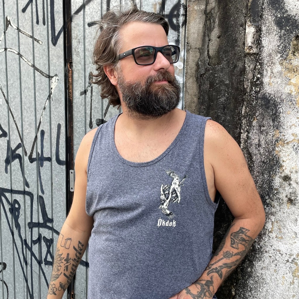 Camiseta Regata Okdok Tatoo Hands Qualidade Premium Estilo Casual