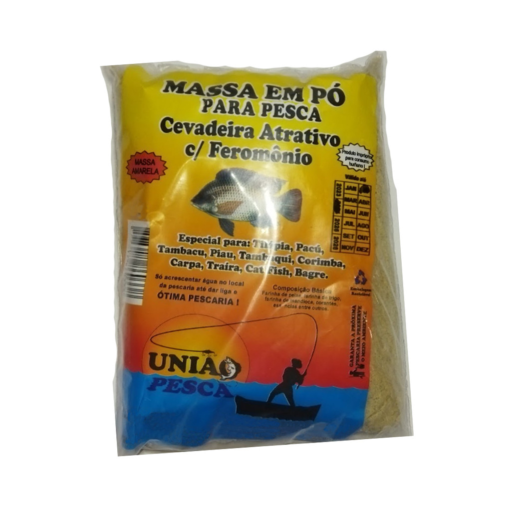 Massa em pó para Pesca Cevadeira Atrativo com Feromônio União Pesca Pacote 300g