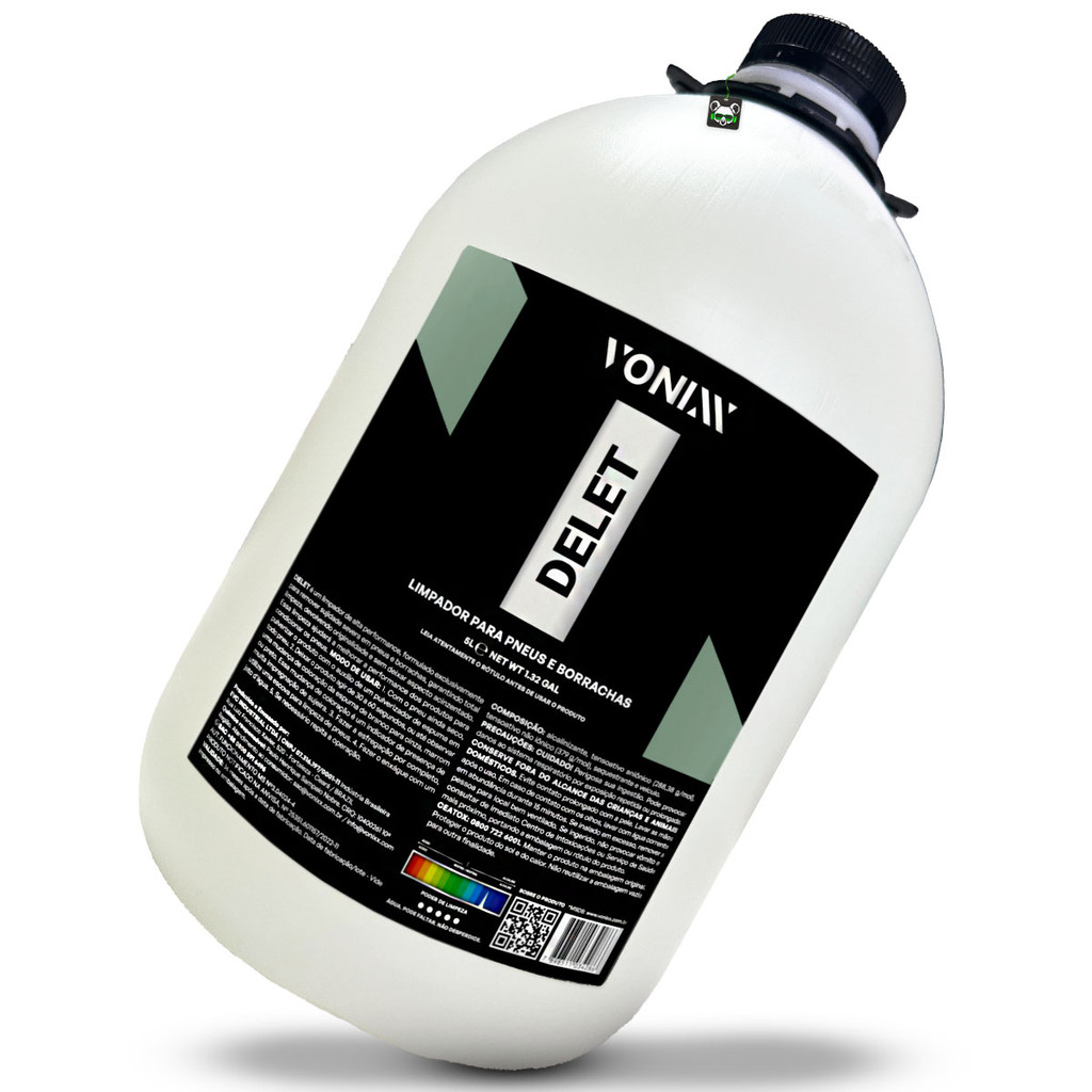 Limpador Pneus Borracha Faróis Plástico Delet 5L Vonixx em Oferta na Shopee