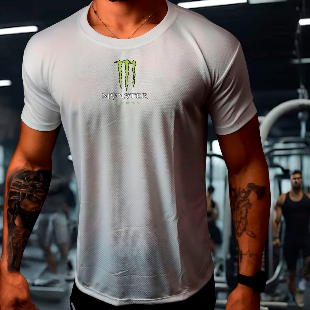 Camisa Masculina Dryfit Antiodor Treino Fitness | Academia Monster 02 | Pronta Entrega | Alta Qualidade