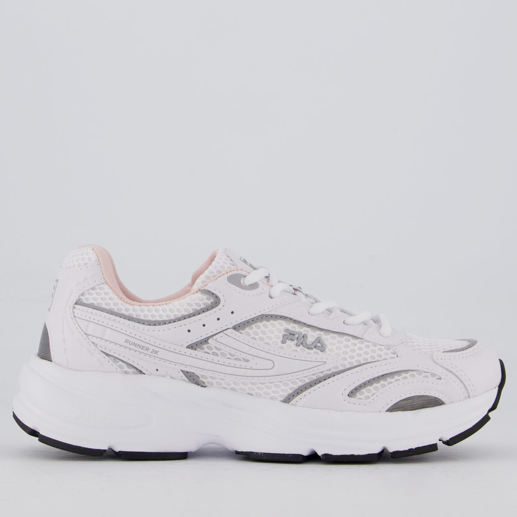 Tênis Fila Runner 2K Feminino Branco e Cinza em Oferta na Shopee