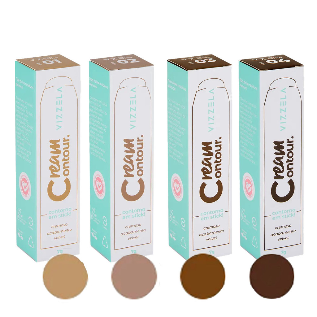 Contorno Vizzela Cream Contour em Stick 7g em Oferta na Shopee
