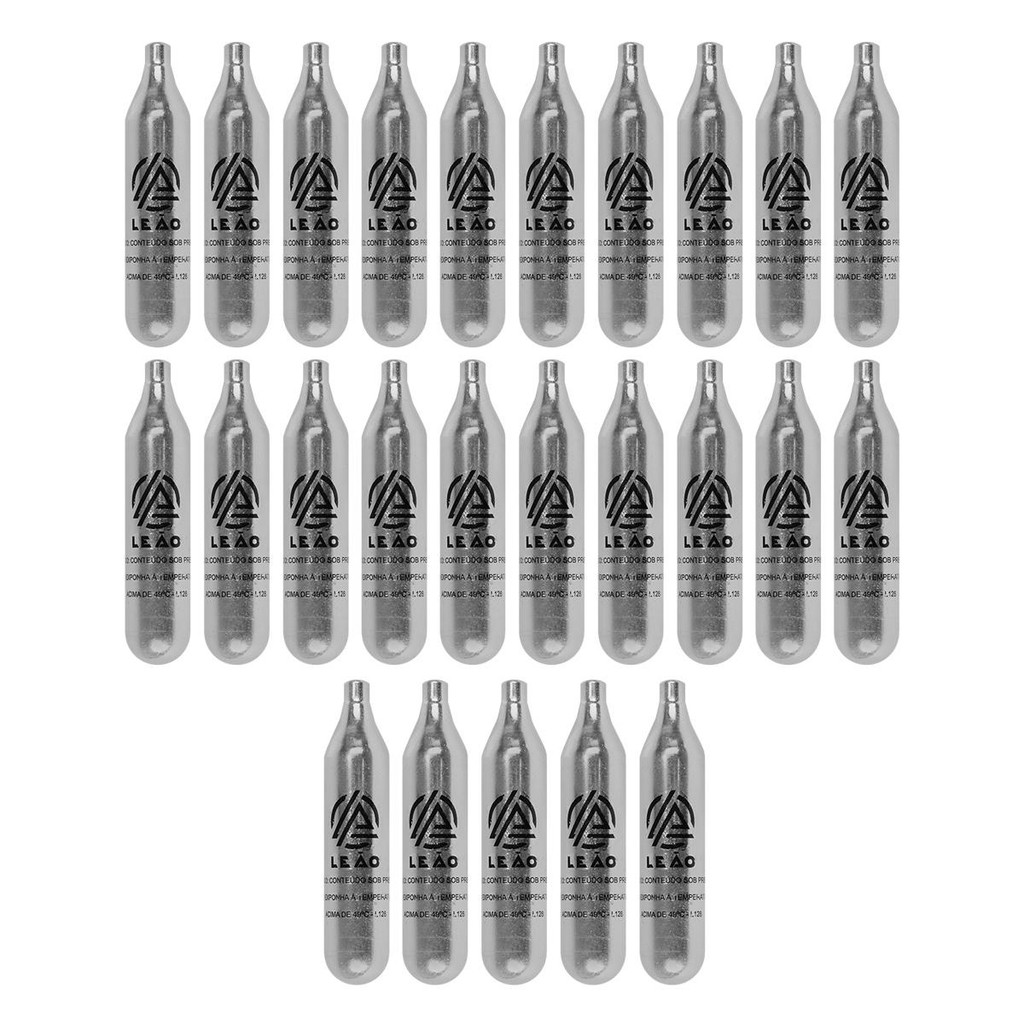 25 Cilindros Co2 Leão Modelismo Sem Rosca 12gr