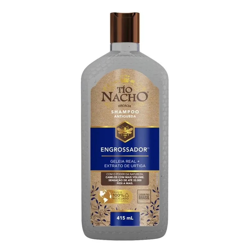 Shampoo Tio Nacho Engrossador 415 ML Fortalecimento Capilar Volume Brilho Controle Nutrição Saudável