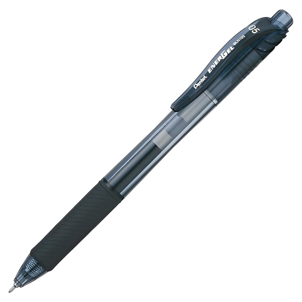 Caneta Gel Retratil Pentel Energel-X, 0.5mm, Preta, BLN105-AN - Stationery