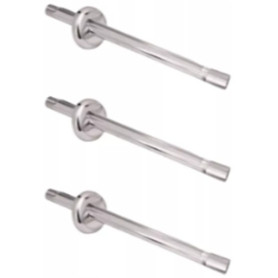 Kit 3 Cano Chuveiro Braço Haste Tubo Para Chuveiro 40cm Alumínio Polido