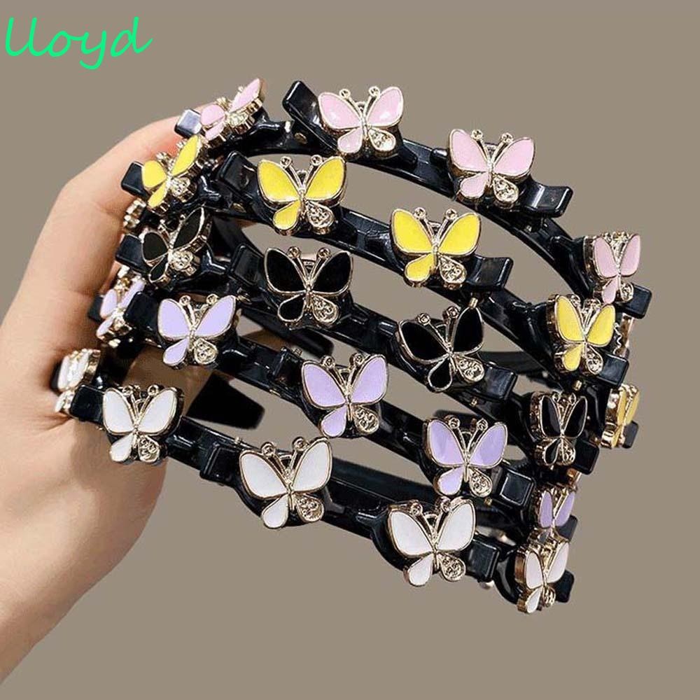 Faixas De Cabelo LLOYD Com Clipes , Argola Borboleta Feminina Doce Estilo Francês , Faixa De Plástico Brilhante
