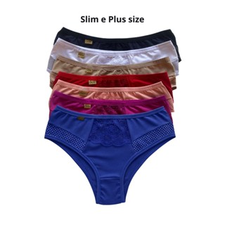 Kit C/ 5 Calcinha Cintura Alta Pós Parto Gestante Renda Lingerie Feminina em Oferta na Shopee