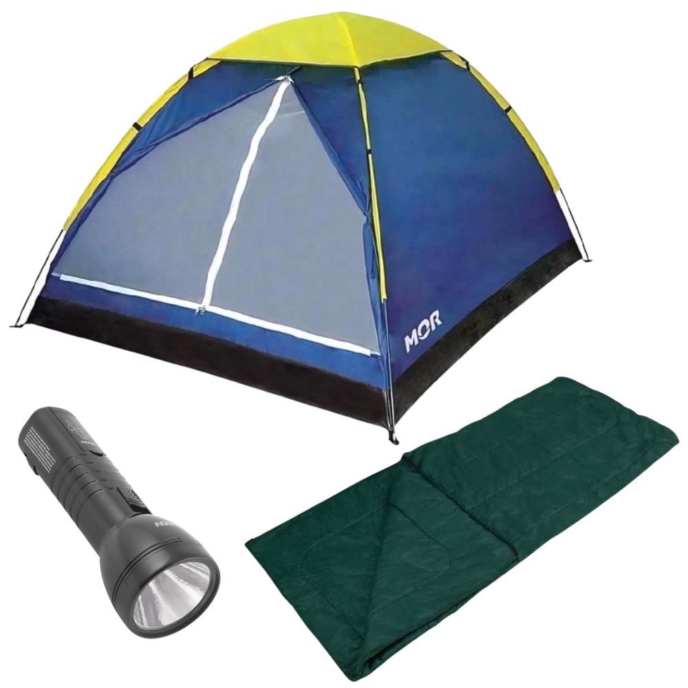 Barraca Para Camping com Saco de Dormir MOR e Lanterna Recarregavel LED VONDER