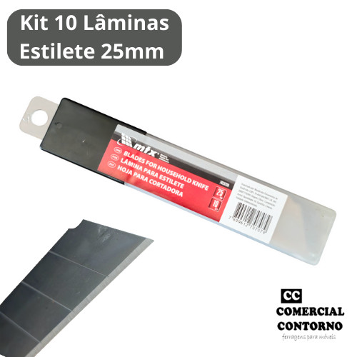 Kit 10 Lâminas estilete 25mm MTX