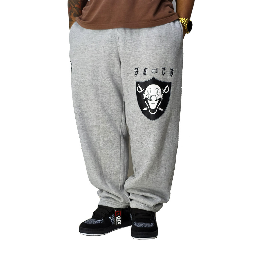 Calça Moletom Brothas And Cash Palhaço Raiders Cinza BRO-249