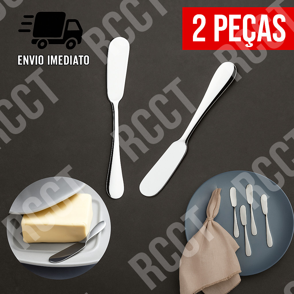 Kit 2 Espátula Inox Multiuso para Manteiga Patê Geleia Utensílio de Cozinha em Oferta na Shopee