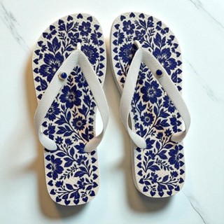 Chinelo Feminino Estilo Floral Azul com Conforto Premium