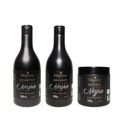 Kit Lama Negra Ativador de Tons Escuros Shamp + Cond + Másc Maycrene - Pronta Entrega em Oferta na Shopee