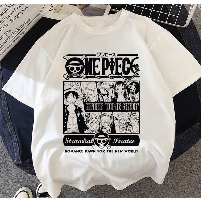 Camiseta Básica Algodão Unissex One Piece After Time Skip Pirates ENVIO IMEDIATO