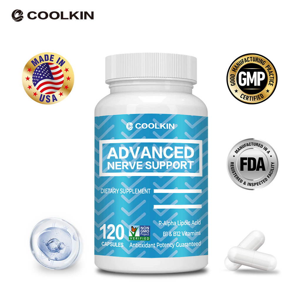 Coolkin 300 mg De Ácido R-Lipóico Estabilizado , Complexo De Vitamina B , Benfotiamina , 30/60/120 Cápsulas