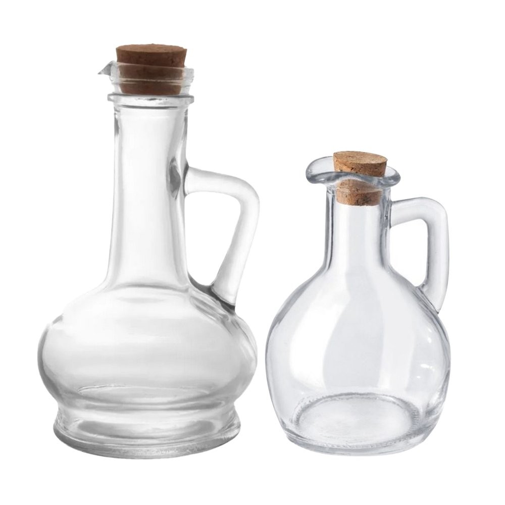 Kit 2 Galheteiro de Azeite Molhos em Vidro de 180ml e 250ml em Oferta na Shopee