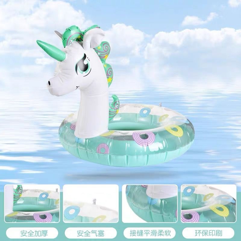 Boia Unicórnio Brinquedo Piscina e Praia ROSA e VERDE 70CM