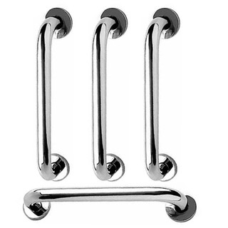 Alça de Apoio 30cm Barra Aço Inox Kit 4 Unidades Acessibilidade Idoso Deficiente Cadeirante Suporte Box Banheiro