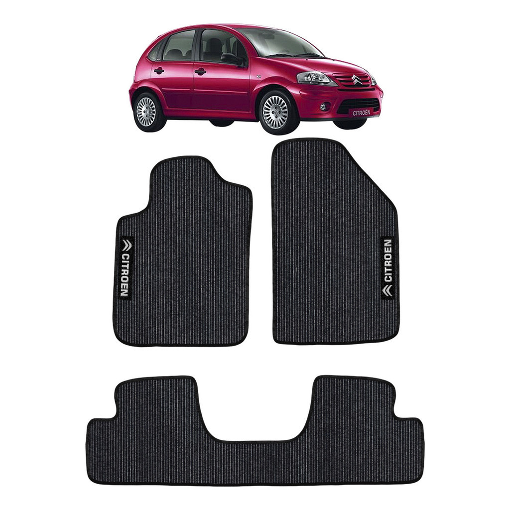 Kit de tapetes 5 peças específico C3 2003 ... 2012 Carpete Preto