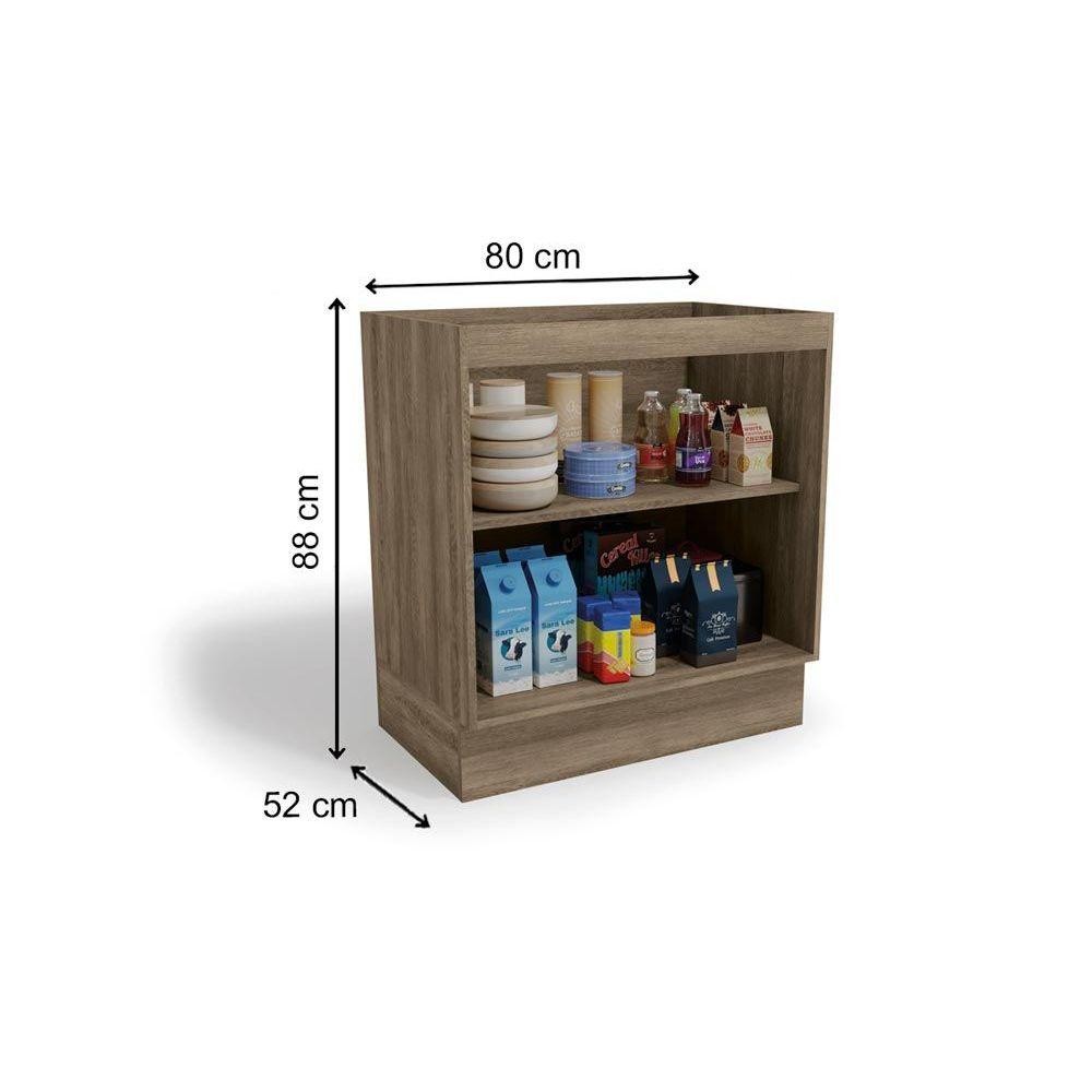 Detalhes do Balcão de Cozinha Maxxi G744 c/ 2 Portas s/ Tampo 80cm Canela - Kappesberg