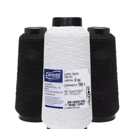 Fio de Elástico LASTEX Preto e Branco 500 METROS em Oferta na Shopee
