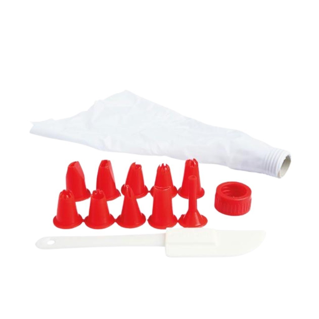 kit saco de confeiteiro 12 peças - 10 bicos e espatula/ Mundo Lar - Kit Confeiteiro para Decorar Bolos