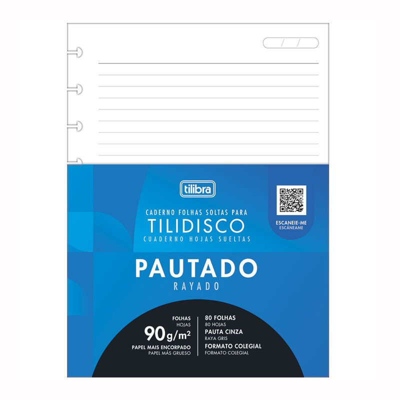Bloco para tilidisco colegial pautado 80 folhas Tilibra - Stationery