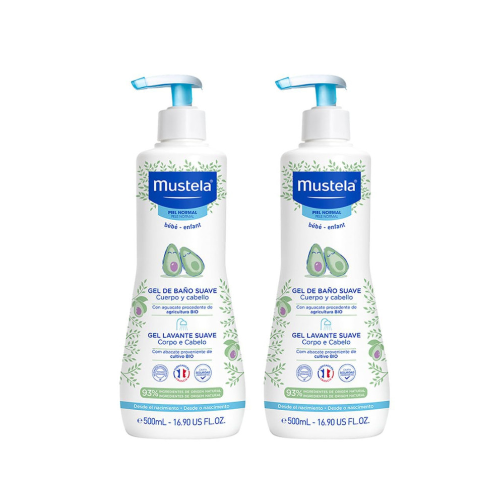 Kit 2un Mustela Dermo Gel Lavante Suave 500ml - Mustela
